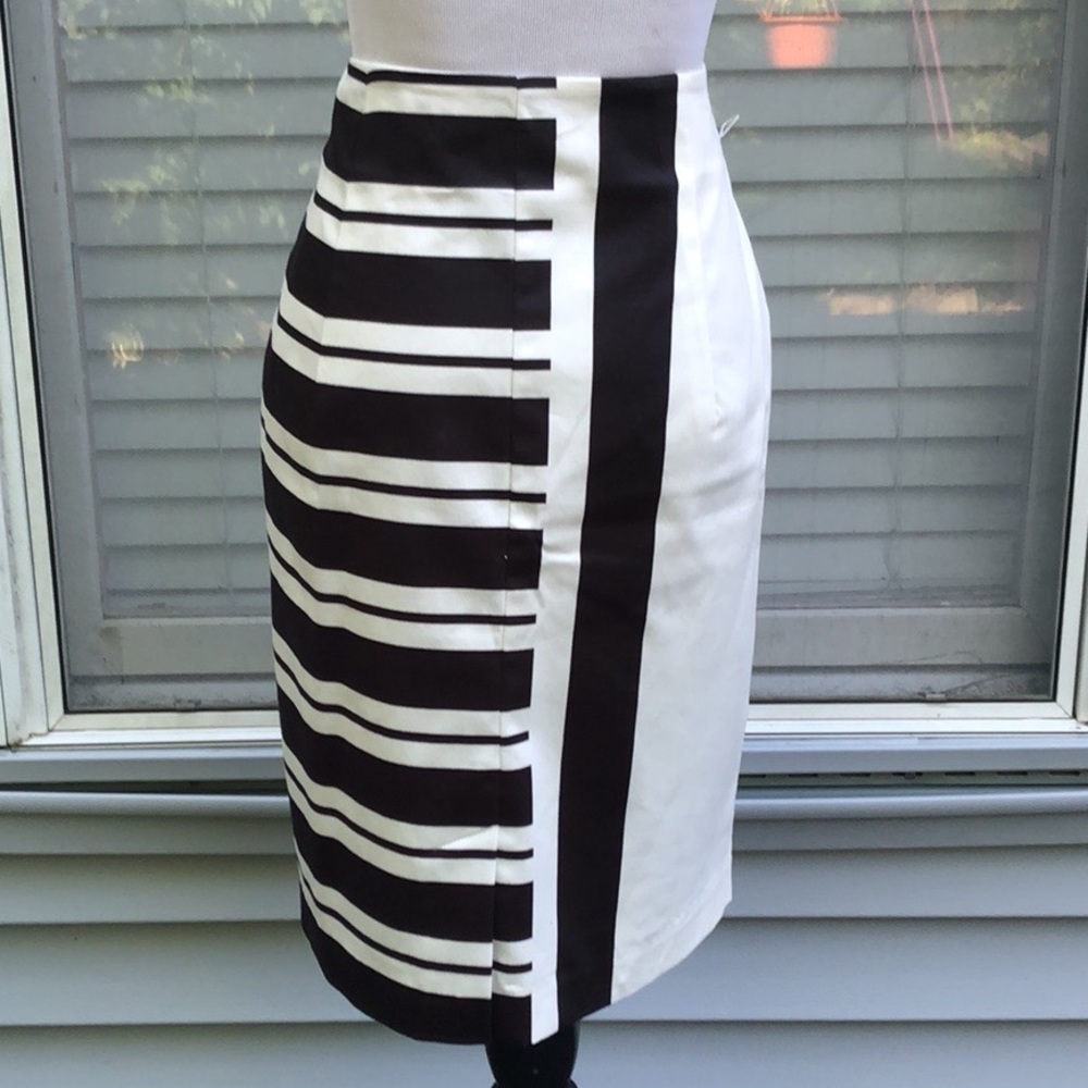 Worthington Black & White Colorblock Striped Pencil Skirt - Picture 5 of 10